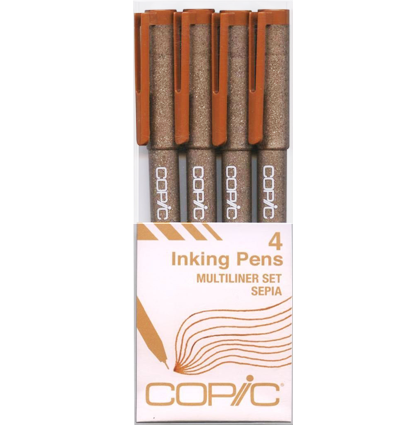 Набор капиллярных линеров Copic Multiliner 4 штуки сепия (0.05 - 0.5 мм) купить в магазине для художников ArtCraft.Space с доставкой по всему миру