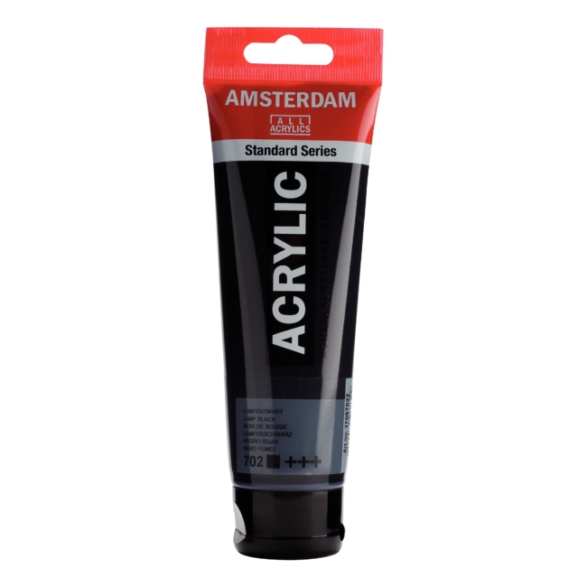 Краска акриловая Amsterdam туба 120мл №702 Сажа газовая