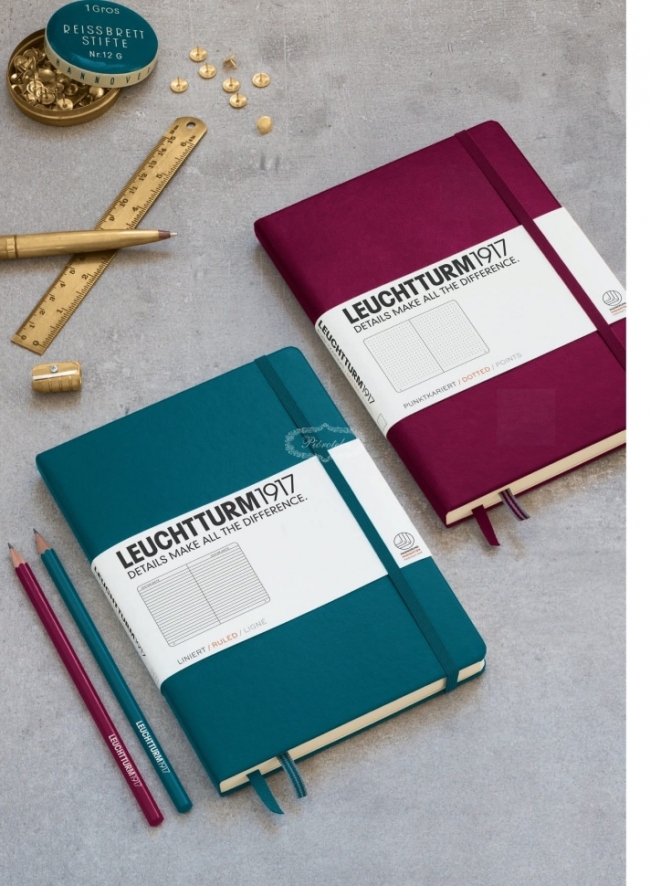 Блокнот Leuchtturm1917 Classic A5 (14.5x21см.) 80г/м2 - 251 стр. нелинованный, твердая обложка, цвет: Тихоокеанский Зеленый