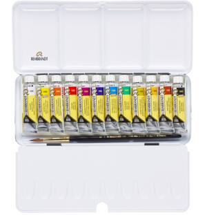 АКЦИЯ АПРЕЛЬ Набор акварельных красок Rembrandt Портрет 12цв*10мл тубы металлический короб,