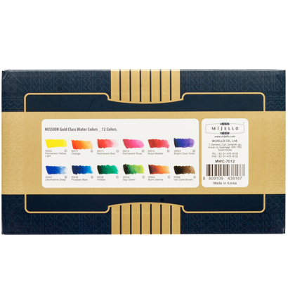 Набор акварельных красок Mijello Mission Gold Watercolor 12 цветов в тубах 7 мл  купить в художественном магазине ArtCraft.Space с доставкой по РФ и СНГ
