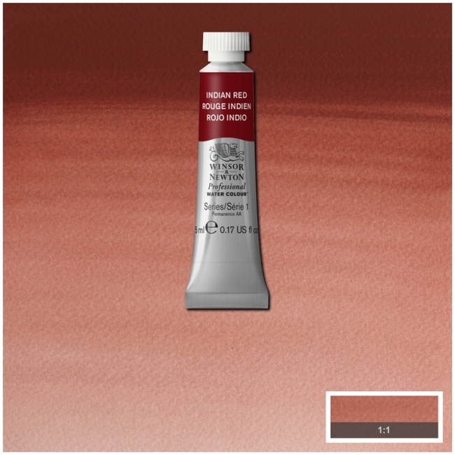 Акварель художественная, 5 мл, индийский красный