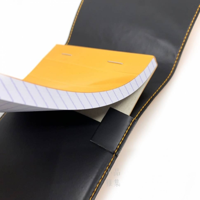 Блокнот Rhodia ePURE 80г/кв.м 15,5х22,3см микроперфорация клетка 80л кожаная обложка черный