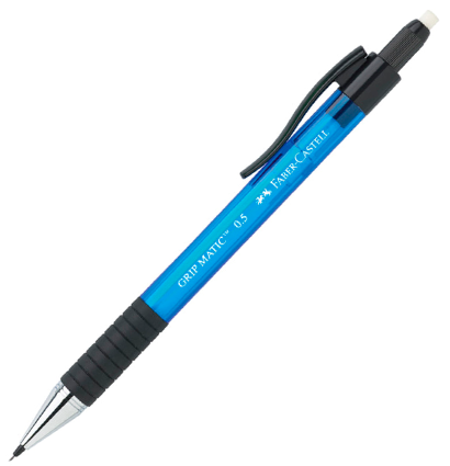 Карандаш механический Faber-Castell Grip Matic голубой с ластиком и автоподачей, грифель 0.5 мм купить в художественном магазине ArtCraft.Space с доставкой по РФ и СНГ