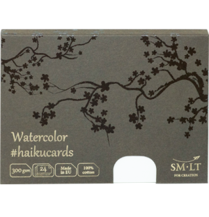 Набор открыток SMLT Art 100% Cotton Watercolor Haikucards 300г/м2 14,7x10,6см белые 24шт, Набор открыток SMLT Art 100% Cotton Watercolor Haikucards 300г/м2 14,7x10,6см белые 24шт,