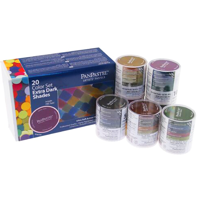 Большой набор ультрамягкой пастели PanPastel Colors "Экстра темные" 20 цветов в контейнерах по 9 мл купить в художественном магазине ArtCraft.Space с доставкой по РФ и СНГ