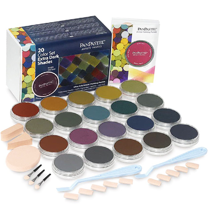 PanPastel Colors большой набор ультрамягкой пастели "Экстра Тёмные" 20 цветов в контейнерах по 9 мл купить в магазине товаров для рисования ArtCraft.Space