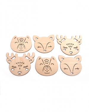 Набор заготовок для декорирования Подставки под горячее Лесные животные 11х10,5/10,5х10/13,5х12см,
