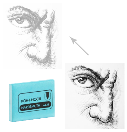 Мягкий ластик  - клячка для работы с интенсивностью карандаша Koh-i-noor 6421, голубой кохинор купить в художественном магазине товаров для рисования ArtCraft.Space с доставкой по РФ и СНГ