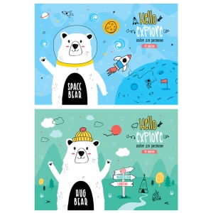 Альбом для рисования 40л., А4, на склейке ArtSpace "Рисунки. Bear hug"