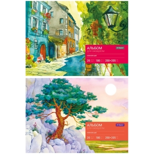 Альбом для акварели 20л., А4, на склейке ArtSpace, блок рис.бум., 180г/м2
