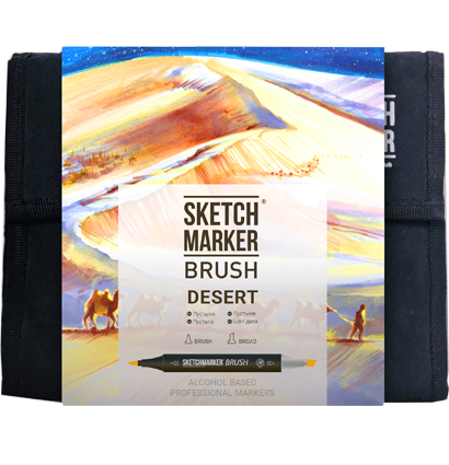 Набор маркеров Sketchmarker Brush / Скетчмаркер Браш "Desert - Пустыня" 36 цветов в сумке купить в магазине маркеров для рисования ArtCraft.Space с доставкой по РФ и СНГ