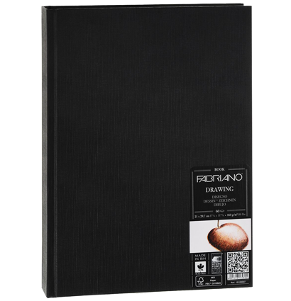 Скетчбук Fabriano Drawingbook в твердом переплете универсальный А4 / 60 листов / 160 гм купить в магазине для художников ArtCraft.Space с доставкой по РФ и СНГ