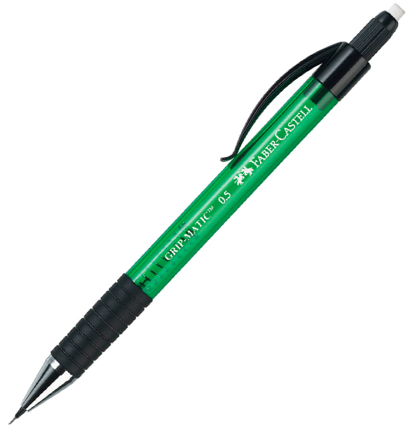 Карандаш механический Faber-Castell Grip Matic зелёный с ластиком и автоподачей, грифель 0.5 мм купить в художественном магазине ArtCraft.Space с доставкой по РФ и СНГ