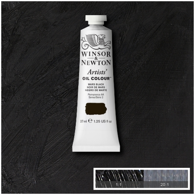 Масляные художественные краски, 37 мл, черный Марс