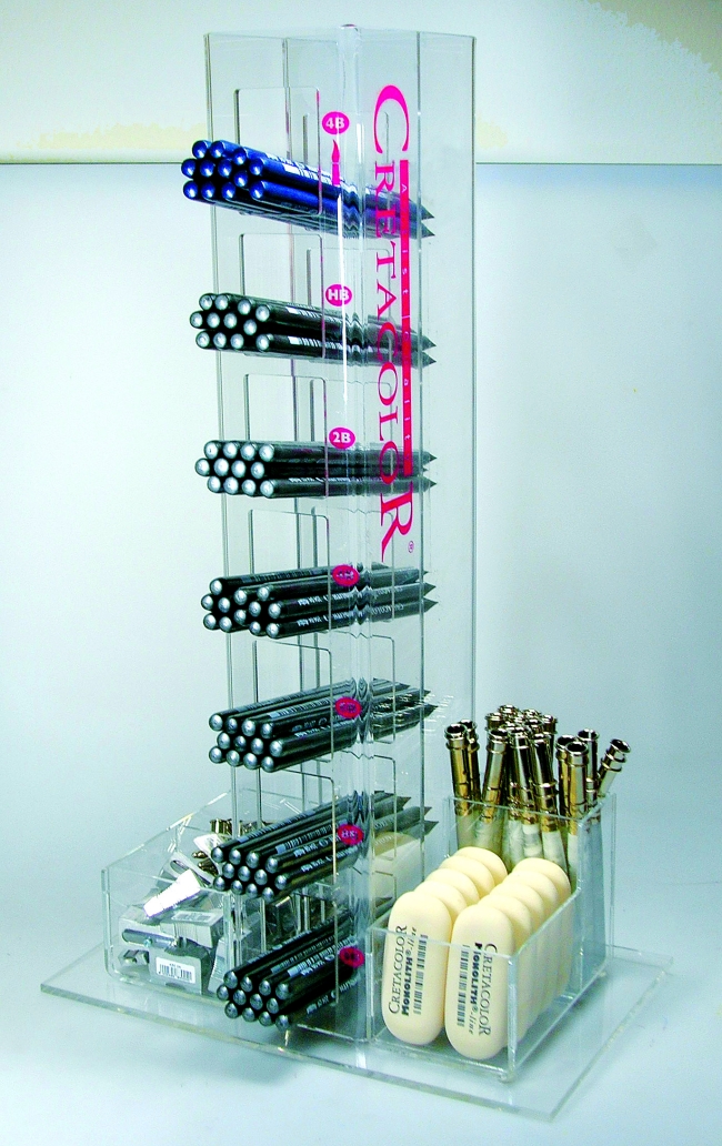 Акриловый дисплей для чернографитовых карандашей "MONOLITH" - 24 шт. каждой твердости + аксессуары - СНЯТО С ПРОИЗВОДСТВА