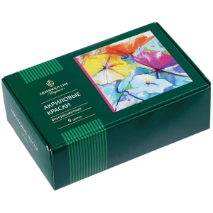 Краски акриловые Greenwich Line, 06 цветов, флуоресцентные, 20мл, картон