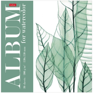 Альбом для акварели 20л, 220*220мм, на склейке Hatber "Цветочное вдохновение", 200г/м2, матов. лам.