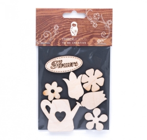 Набор заготовок для декорирования Flowers12 фанера 10х14см,