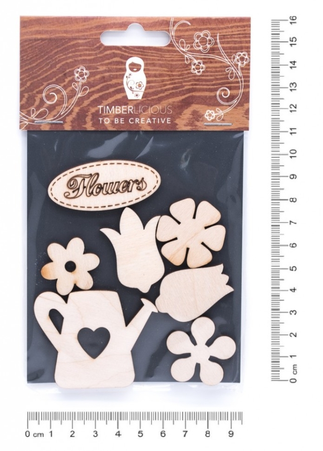 Набор заготовок для декорирования Flowers12 фанера 10х14см,