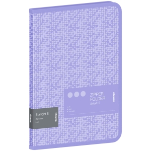 Папка на молнии Berlingo "Starlight S" А4, 600мкм, фиолетовая, с рисунком