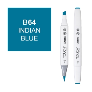 Маркер двухсторонний спиртовой TOUCH TWIN BRUSH B64 Синий индийский Маркер двухсторонний спиртовой TOUCH TWIN BRUSH B64 Синий индийский