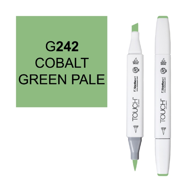 Маркер двухсторонний спиртовой  TOUCH TWIN BRUSH G242 Кобальт зеленый бледный