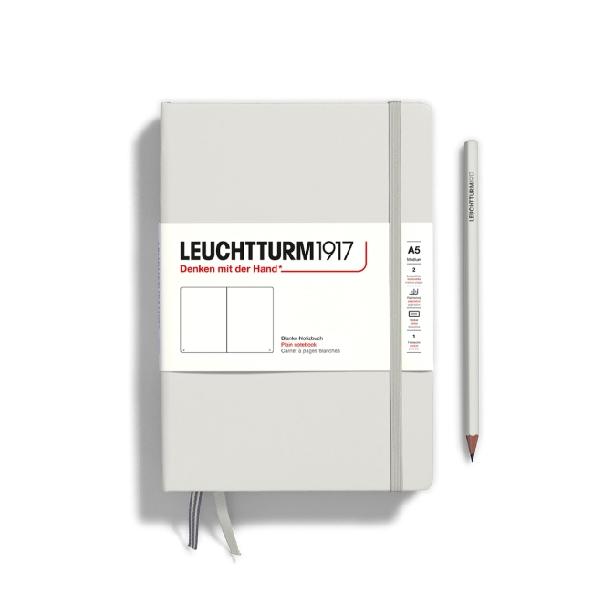Блокнот Leuchtturm1917 Natural Colors A5 (14.5x21см) 125л без линовки твердая обложка, цвет:  Серый светлый