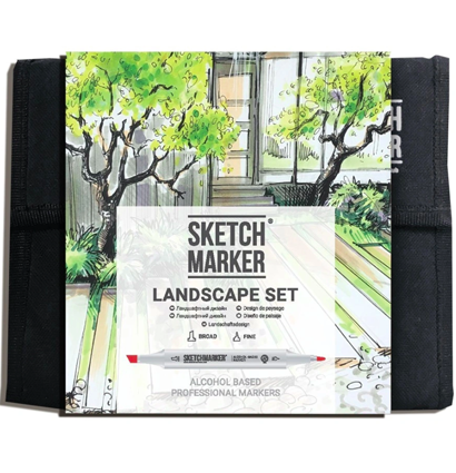 Набор маркеров Скетчмаркер / Sketchmarker "Landscape - Ландшафт" 36 цветов в сумке купить в магазине маркеров для рисования ArtCraft.Space с доставкой по РФ и СНГ