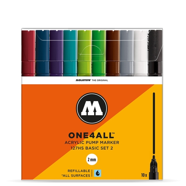 Molotow Набор маркеров ONE4ALL 127HS Basic-Set 2 10 шт 200451 2 мм