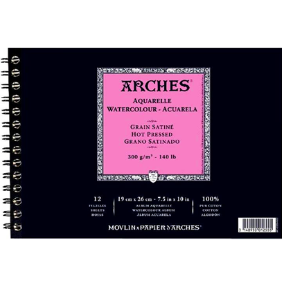 Arches Aquarelle Grain Satin альбом для акварели из 100% хлопка А4 / 12 листов / 300 гм купить в художественном магазине ArtCraft.Space с доставкой по РФ и СНГ
