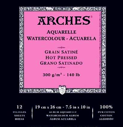 Arches Aquarelle Grain Satin альбом для акварели из 100% хлопка А4 / 12 листов / 300 гм купить в художественном магазине ArtCraft.Space с доставкой по РФ и СНГ