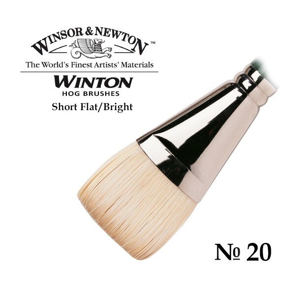 Кисть художественная щетина Winsor&Newton Winton №20 плоская укороченная купить в магазине ArtCraft.Space с доставкой по всему миру