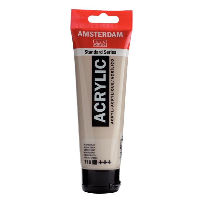 Краска акриловая Amsterdam туба 120мл №718 Серый теплый