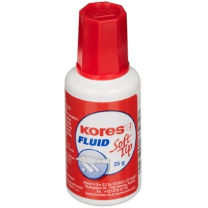 Корректирующая жидкость Kores "Soft Tip Fluid", 25мл, на химической основе, с аппликатором