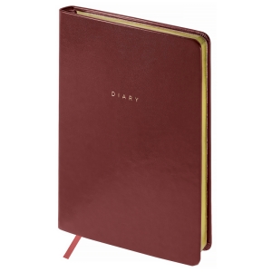 Ежедневник недатированный, А5, 136л., кожзам, OfficeSpace "Windsor", коричневый, золотой срез