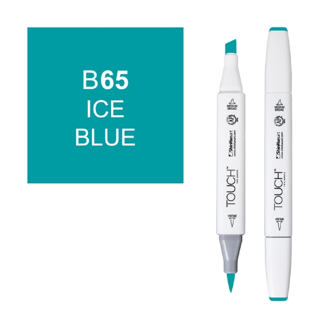 Маркер двухсторонний спиртовой  TOUCH TWIN BRUSH B65 Синий ледяной