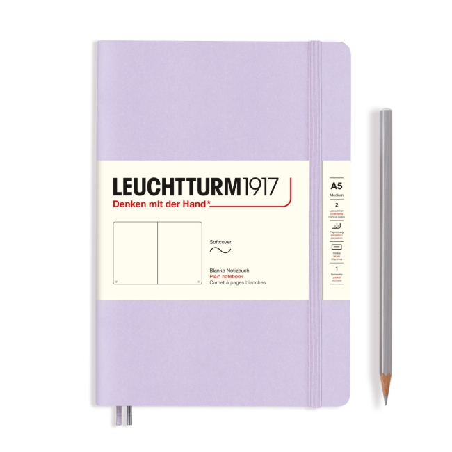 Блокнот Leuchtturm1917 Smooth Colours A5 (14.5x21см.) 80г/м2 - 123 стр. нелинованная, мягкый обложка, цвет: Сиреневый