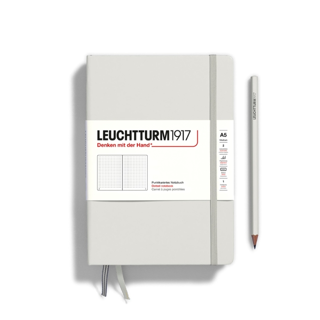 Блокнот Leuchtturm1917 Natural Colors A5 (14.5x21см) 125л в точку твердая обложка, цвет:  Серый светлый