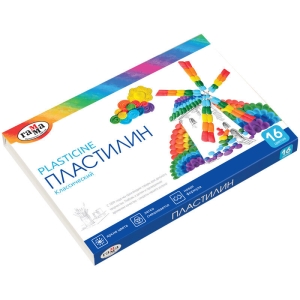 Пластилин Гамма "Классический", 16 цветов, 320г, со стеком, картон. упак.