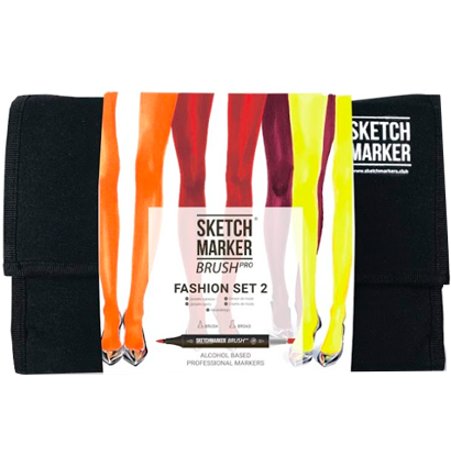 Набор 24 маркера Sketchmarker Brush Pro "Дизайн одежды" в пенале купить в магазине маркеров ArtCraft.Space с доставкой по всему миру