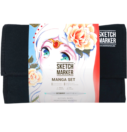 Набор маркеров Скетчмаркер / Sketchmarker "Manga - Манга" 24 цвета в сумке купить в магазине художественных маркеров ArtCraft.Space с доставкой по РФ и СНГ