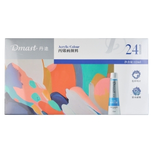 Набор акриловых красок Dmast 24 тубы по 12мл в картонной упаковке