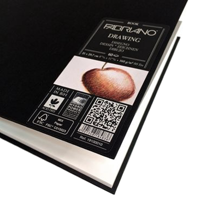 Скетчбук Fabriano Drawingbook в твердом переплете на пружине А4 / 60 листов / 160 гм (горизонтальный) купить в магазине для художников ArtCraft.Space с доставкой по РФ и СНГ
