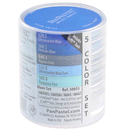 Набор ультрамягкой пастели PanPastel Colors Starter Blue 5 голубых цветов в контейнерах по 9 мл купить в художественном магазине ArtCraft.Space с доставкой по РФ и СНГ