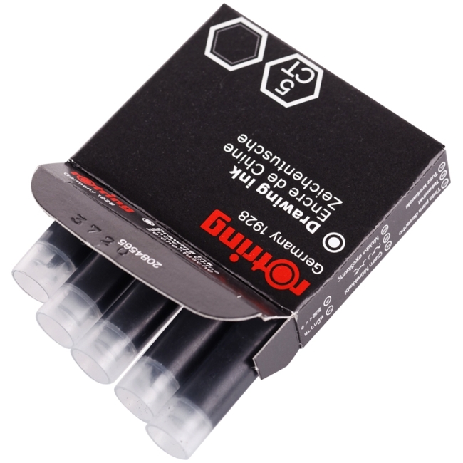 Чернила для рапидографа Rotring, черный, картиридж, 5 шт., картон.уп. Чернила для рапидографа Rotring, черный, картиридж, 5 шт., картон.уп.