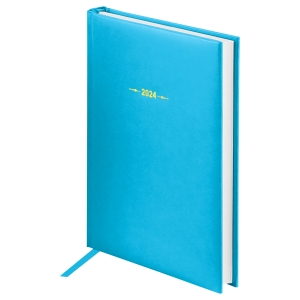Ежедневник датированный 2024г., А5, 176л., балакрон, OfficeSpace "Ariane", бирюзовый
