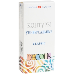 Контуры акриловые универсальные Decola, 03 цвета, Classic, 18мл, картон