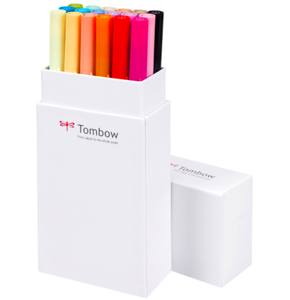 Купить набор брашпенов Tombow ABT Dual Brush Pen 18 Basic 2 (основные) - маркер кисть для леттеринга, каллиграфии и скетчинга в интернет-магазине товаров для скетчинга ArtCraft.Space