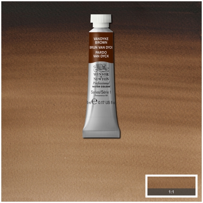 Акварель художественная, 5 мл, коричневый Ван Дейк